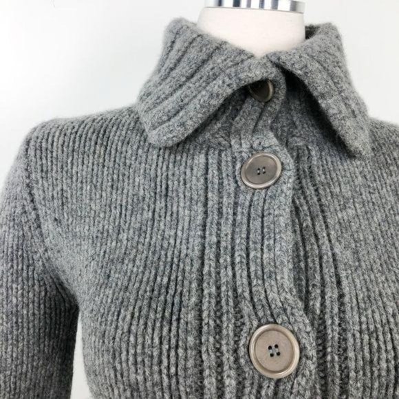 Marc O’Polo S Cardigan Merino Wool Grey Chunky VGU - Picture 7 of 10